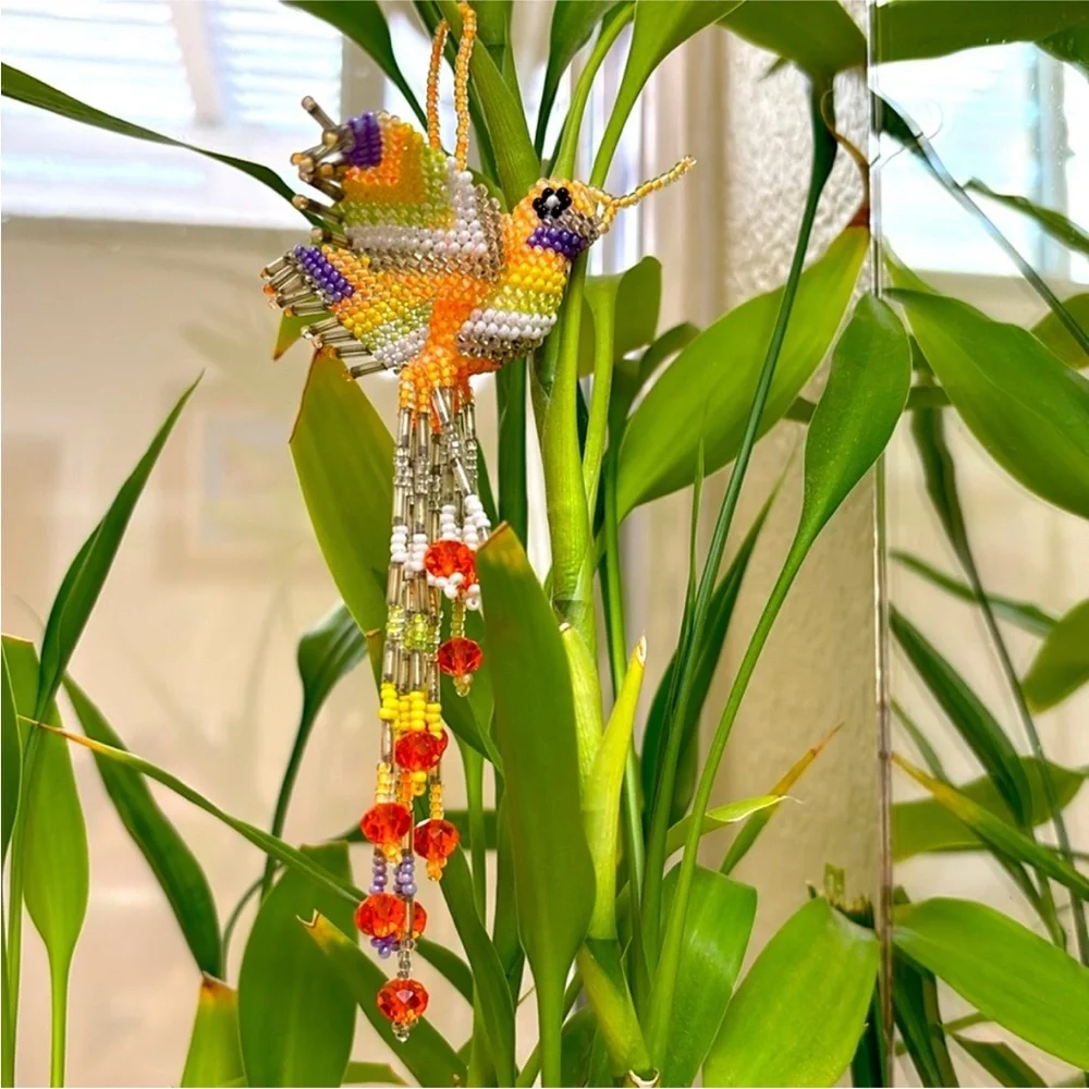 Colorful Beaded Bird Ornament